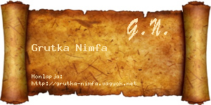 Grutka Nimfa névjegykártya